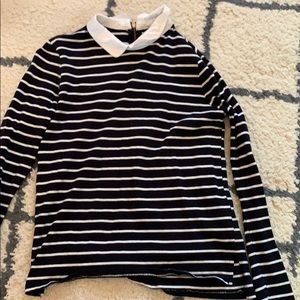 Striped collared forever 21 long sleeve top